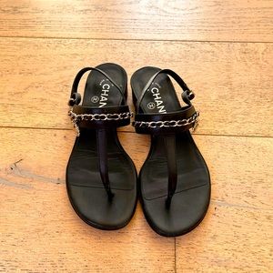Chanel sandals with back strap size 36 1/2